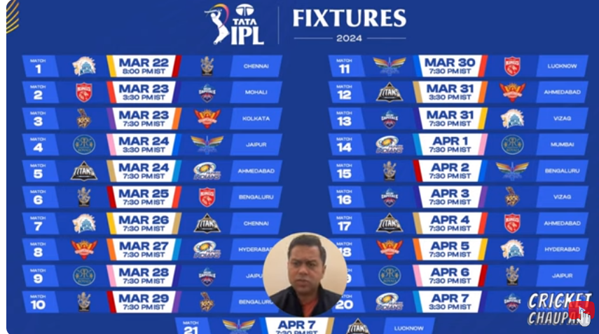 IPL 2024 Schedule Matches